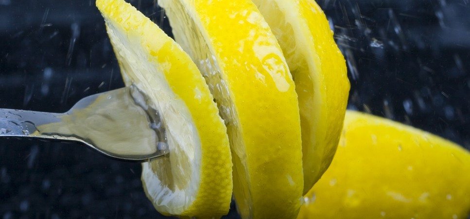 lemons in a fork